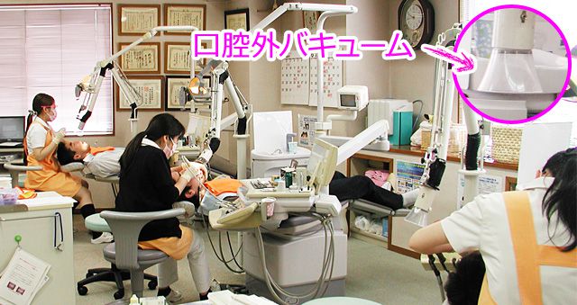 ３台のチェアで歯科衛生士が大活躍＆口腔外バキューム