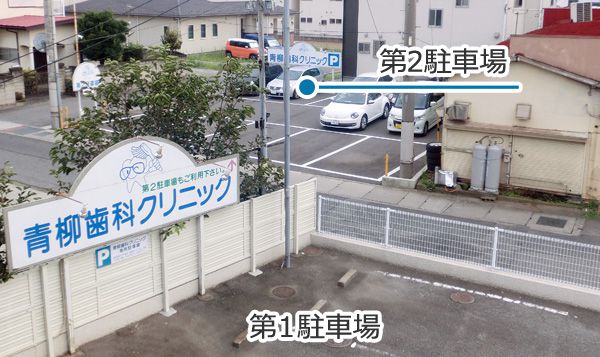 医院の南向の第２駐車場